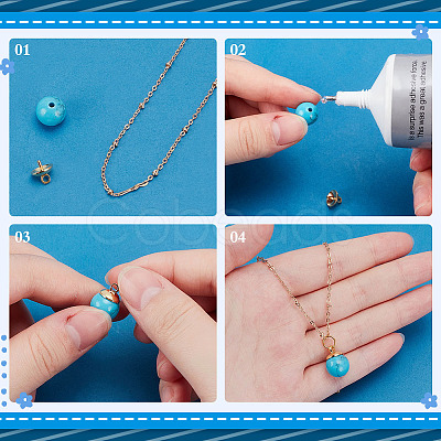 56Pcs 4 Styles Brass Cup Pearl Peg Bails Pin Pendants KK-ME0001-74G-1