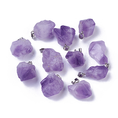 Natural Amethyst Pendants G-G779-01P-1