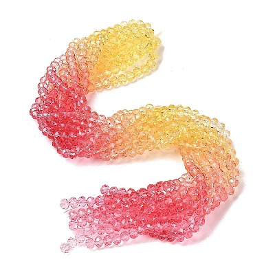 Transparent Painted Glass Beads Strands DGLA-A034-T6mm-A07-1