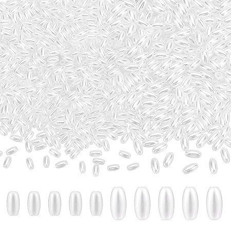 1500Pcs 2 Styles Rice Imitation Pearl Acrylic Beads OACR-FG0001-36-1