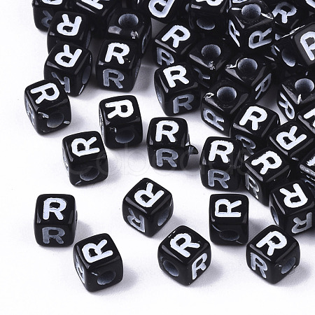 Opaque Acrylic Beads X-SACR-N002-01R-1