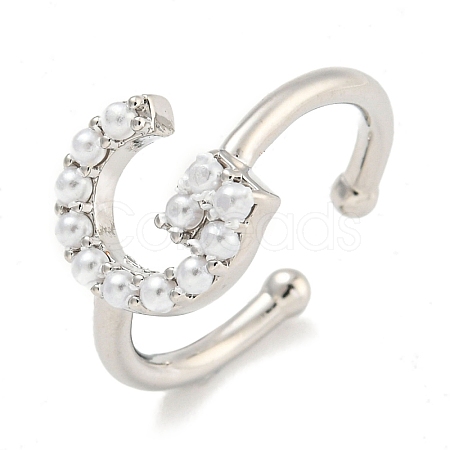 Rack Plating Brass Open Cuff Rings for Women RJEW-F162-01P-G-1