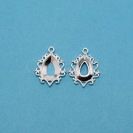 Electroplating Zinc Alloy Pendant Cabochon Settings FIND-WH0005-63S-1