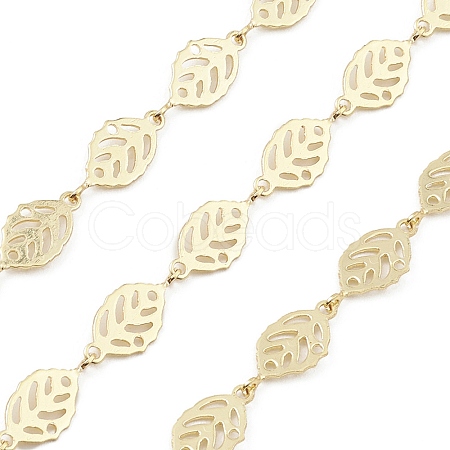 Brass Hollow Leaf Link Chains CHC-M025-10G-1