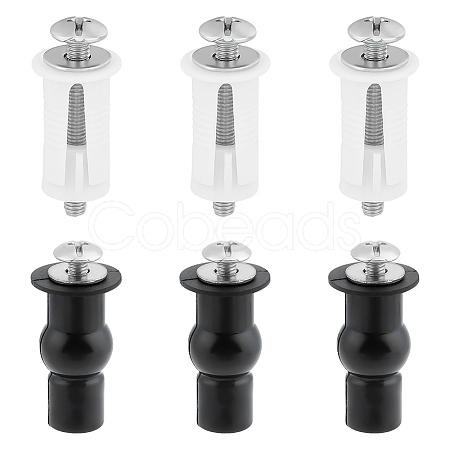 6 Sets 2 Style Universal Stainless Steel Toilet Seat Bolts Screws Set FIND-UN0001-99-1