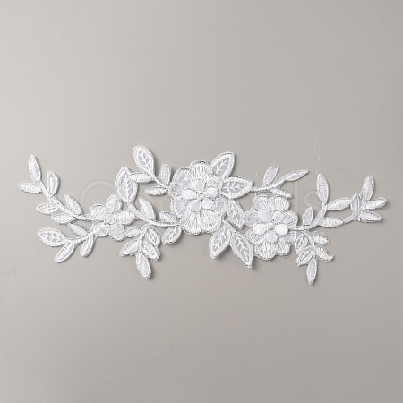 Flower Polyester Computerized Embroidery Sew on Patches PATC-WH0001-74-1