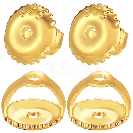 30Pcs Brass Ear Nuts KK-BBC0019-92G-1