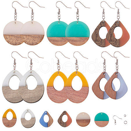 6 Pairs DIY Dangle Earring Making Kits DIY-SC0007-05-1
