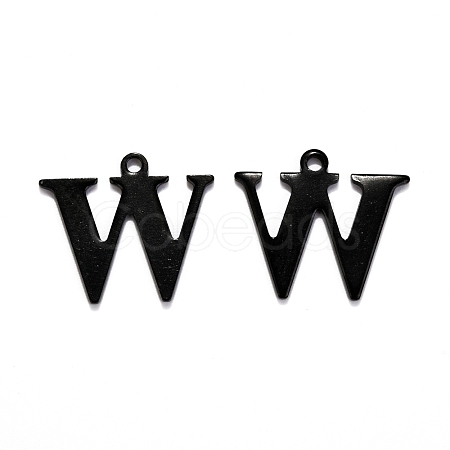 304 Stainless Steel Alphabet Charms STAS-H122-W-EB-1