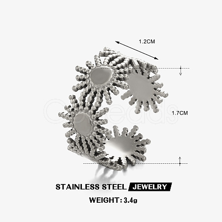 304 Stainless Steel Cuff Open Rings WG15ADB-02-1