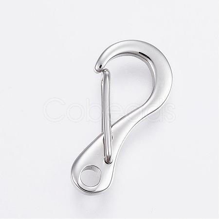 Tarnish Resistant 304 Stainless Steel Keychain Clasp Findings STAS-P150-07P-1