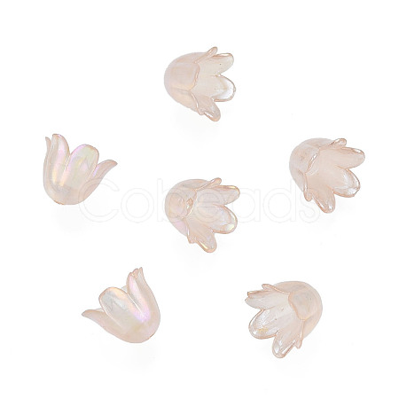 6-Petal Imitation Jelly Acrylic Bead Caps X-JACR-T002-02D-1