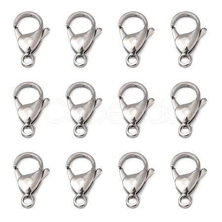 Tarnish Resistant Polished 316 Surgical Stainless Steel Lobster Claw Clasps X-STAS-R072-18A-1