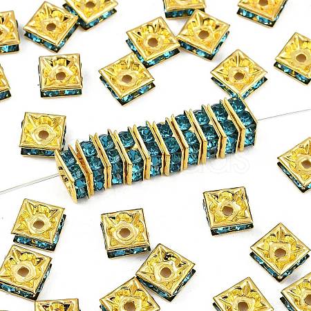 Brass Rhinestone Spacer Beads RSB074NF-13G-1