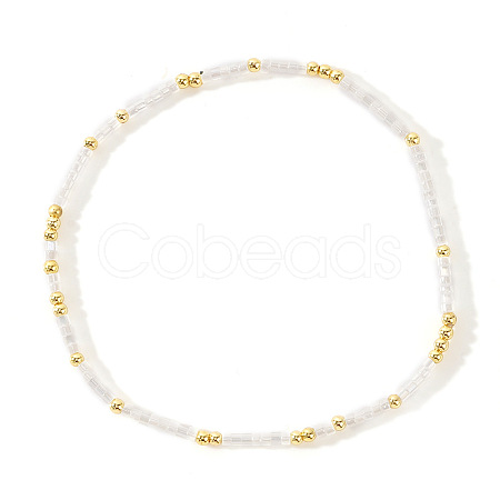 Minimalist Plastic & Brass Beads Stretch Bracelets for Women MY0437-3-1