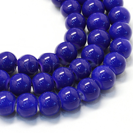 Baking Paint Glass Round Bead Strands LS-DGLA-Q020-8mm-35-1