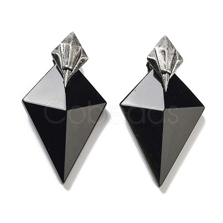 Natural Obsidian Pendants G-K338-10AS-08-1
