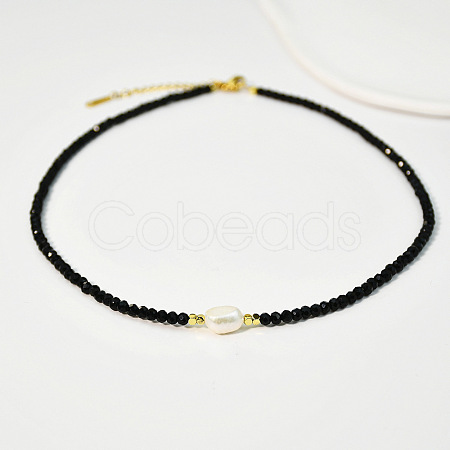 Natural Freshwater Pearl & Glass Beaded Necklaces for Women AC5368-9-1