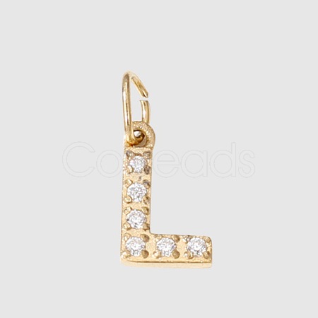 Stainless Steel Cubic Zirconia Pendants with Jump Rings FIND-PW0024-08L-1