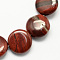 Natural Red Jasper Beads Strands, Flat Round, Dark Red, 16x5mm, Hole: 1mm, about 25pcs/strand, 16.5 inch