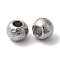 Non-Tarnish 304 Stainless Steel European Beads, Round, Stainless Steel Color, 9x7mm, Hole: 4mm