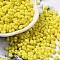 Baking Paint Glass Seed Beads, Peanut, Yellow, 5.5~6x3~3.5x3mm, Hole: 1~1.2mm, about 4000pcs/pound