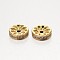 Brass Micro Pave Grade AAA Cubic Zirconia Beads, Disc, Cadmium Free & Nickel Free & Lead Free, Real 18K Gold Plated, 8x3mm, Hole: 1.5mm