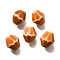 Handmade Porcelain Beads, Rhombus, Dark Orange, 11.5x10mm, Hole: 2mm