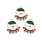 Christmas Alloy Enamel Pendants, Cadmium Free & Lead Free, Light Gold, Santa Claus, Dark Green, 21.5x18.5x1.5mm, Hole: 1.8mm