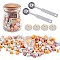 CRASPIRE Sealing Wax Particles Kits for Retro Seal Stamp, with Stainless Steel Spoon, Candle, Glass Jar, Mixed Color, 7.3x8.6x5mm, about 110~120pcs/bag, 2 bags