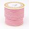 Braided Polyester Cords, Round, Pink, 3mm, about 8.74 yards(8m)/roll