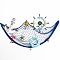 Fish Net Wall Decoration, with Natural Shell, Ocean Themed Wall Hangings Fishing Net Party Decor for Pirate Party,Wedding,Photographing Decoration, Medium Blue, 2x1m