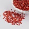 11/0 Two Cut Glass Seed Beads, Hexagon, Silver Lined Round Hole, Red, Size:  about 2.2mm in diameter, about 4500pcs/50g