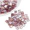 Nbeads 150Pcs Metallic Colours MIYUKI TILA Beads, 2-Hole, Iris, Rectangle, (TL256) Transparent Smoky Amethyst AB, 5x5x1.9mm, Hole: 0.8mm