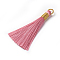 Polyester Tassel Pendants, Pale Violet Red, 80~83x7~8mm, Hole: 5~7mm