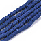 Handmade Polymer Clay Beads Strands, for DIY Jewelry Crafts Supplies, Heishi Beads, Disc/Flat Round, Midnight Blue, 4x0.5~1mm, Hole: 1.4mm, about 350~410pcs/strand, 15.75 inch~16.14 inch(40~41cm)