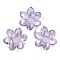 Transparent Acrylic Bead Caps, Lotus Flower Beads, Lilac, 23.5x21x6.5mm, Hole: 2mm, 462pcs/500g