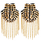 Fashionable Punk Style Chain Tassel Epaulettes, Detachable Rivet Shoulder Badge, with Iron Pin, Cloth Findings, Golden, 203x85mm