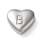 Non-Tarnish 201 Stainless Steel Beads, Stainless Steel Color, Heart, Letter B, 7x8x3.5mm, Hole: 1.5mm