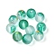 Frosted Baking Painted Glass Beads, with Golden Glitter Powder, Round, Teal, 8~8.5mm, Hole: 1.4~1.6mm, about 1500pcs/1000g