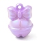 Creamy Color Acrylic Pendants, Bow bell, Plum, 24x17mm, Hole: 2mm