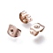 Ion Plating(IP) 304 Stainless Steel Ear Nuts, Earring Backs, Rose Gold, 6x4.5x3mm, Hole: 0.8mm