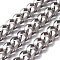 Non-Tarnish 201 Stainless Steel Cuban Link Chains, Chunky Curb Chains, Faceted, Unwelded, Stainless Steel Color, 13.5~14x11.5~12x3mm