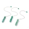 Natural Green Aventurine Pointed Dowsing Pendulums, with Brass Cable Chains, Bullet, 238~255mm, Hole: 2.5mm, Pendants: 53x12mm