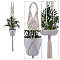 Cotton Macrame Plant Hangers, Boho Style Hanging Planter Baskets, Wall Decorative Flower Pot Holder, Snow, 950mm