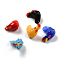 Handmade Lampwork Beads, Rooster, Mixed Color, 19~24x9.5~11x17~20mm, Hole: 1.8~2.4mm