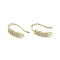 Brass Micro Pave Cubic Zirconia Earring Hooks, Long-Lasting Plated, Golden, 14.5x3mm, Hole: 1.2mm, Pin: 0.6mm