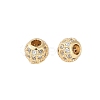 Rack Plating Brass Micro Pave Clear Cubic Zirconia Beads LS-KK-Z060-21G-2