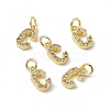 Real 18K Gold Plated Brass Micro Pave Clear Cubic Zirconia Charms KK-E068-VB452-C-4