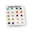 Shiny Glass Rhinestone Stud Earrings EJEW-F0039-M-2